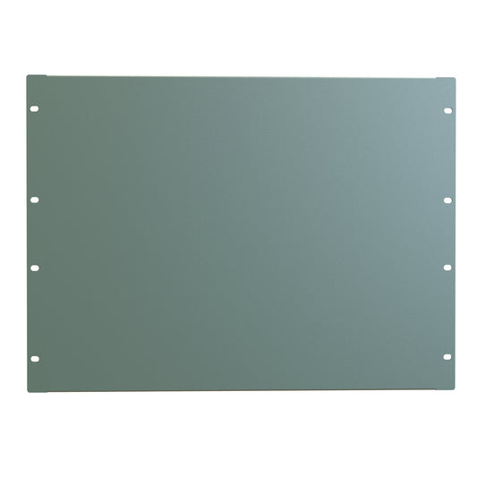 Hammond PBFS19014GY2 8U Flanged Rack Filler Panel, 16-Gauge Formed Steel, 19.00" W x 14.00" H, Dark Gray.