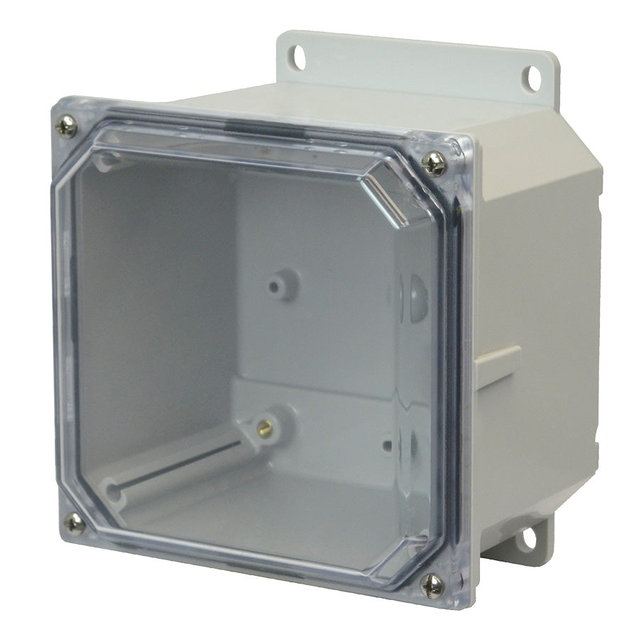 Hammond PCJ664CCF Junction Box Polycarb 6" x 6" x 4" Lift-Off Screw Cover Clear w/Flange