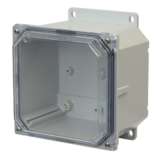 Hammond PCJ664CCF Junction Box Polycarb 6" x 6" x 4" Lift-Off Screw Cover Clear w/Flange
