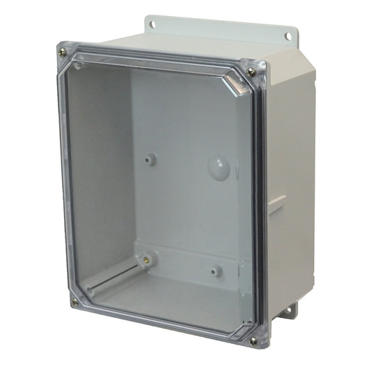 Hammond PCJ864CCF Junction Box Polycarb 8" x 6" x 4" Lift-Off Screw Cover Clear w/Flange
