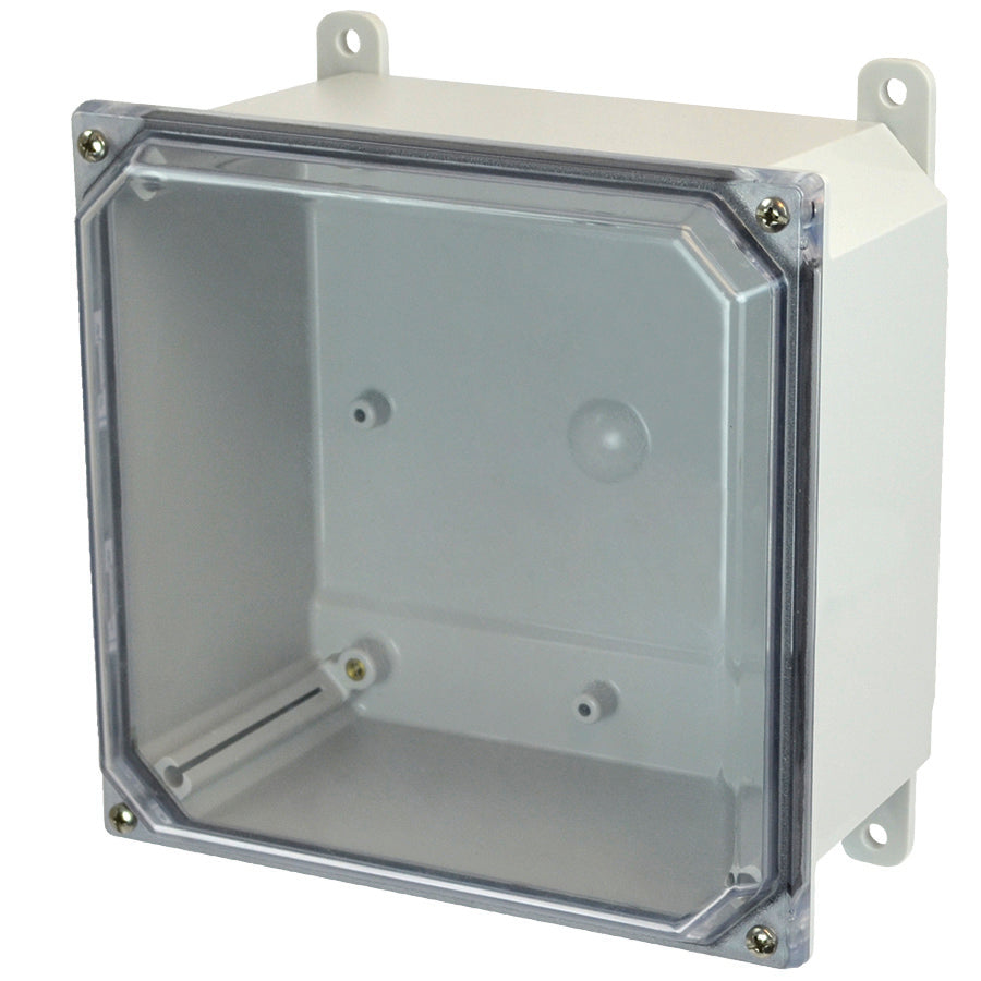 Hammond PCJ884CC Junction Box Polycarb 8" x 8" x 4" Lift-Off Screw Cover Clear w/Feet