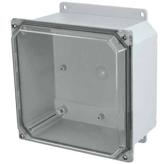Hammond PCJ884CCF Junction Box Polycarb 8" x 8" x 4" Lift-Off Screw Cover Clear w/Flange