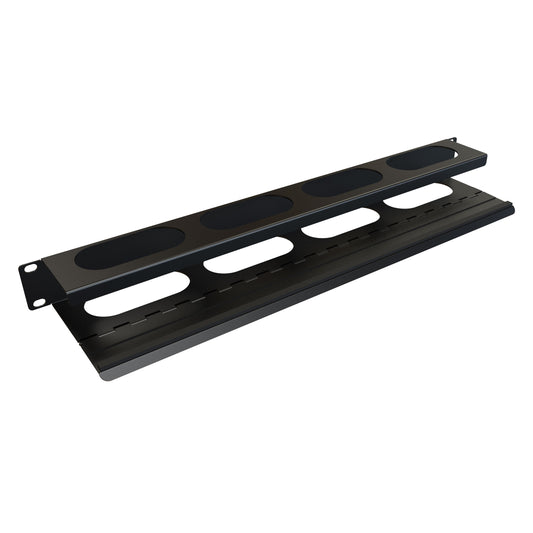 Hammond PCMDD19001BK1 1U Hinged Horizontal Cable Manager with Magnetic Door, 16-Gauge Steel, 1.72" H x 19.00" W x 2.71" D, Black.