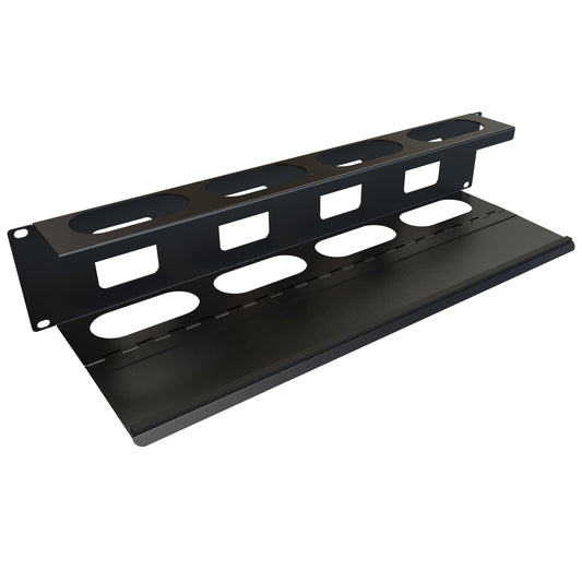 Hammond PCMDD19003BK1 2U Hinged Horizontal Cable Manager with Magnetic Door, 16-Gauge Steel, 3.47" H x 19.00" W x 2.71" D, Black.