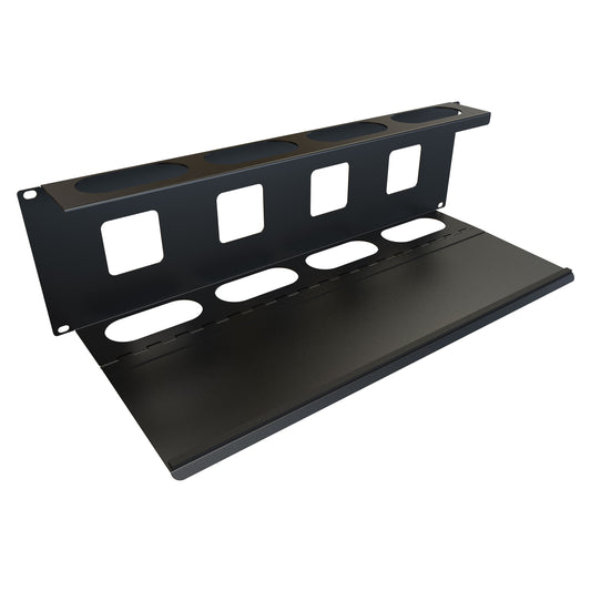 Hammond PCMDD19005BK1 3U Hinged Horizontal Cable Manager with Magnetic Door, 16-Gauge Steel, 5.22" H x 19.00" W x 2.71" D, Black.