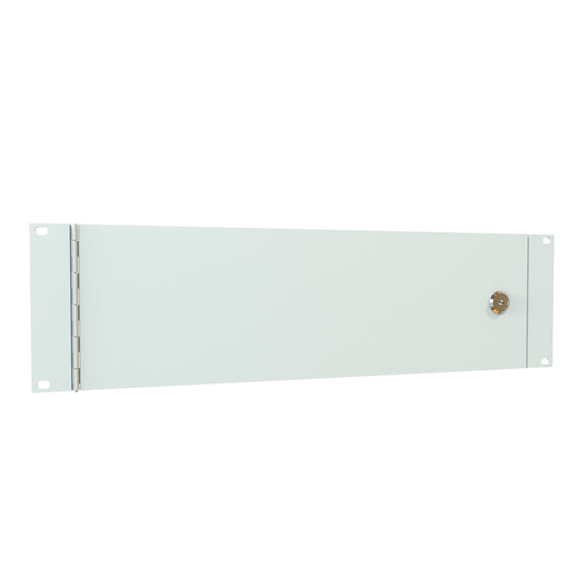 Hammond PHPF19005LG2 3U Hinged Locking Rack Security Cover, 14-Gauge Steel, 5.25" H x 19.00" W, Light Gray, Two Keys.