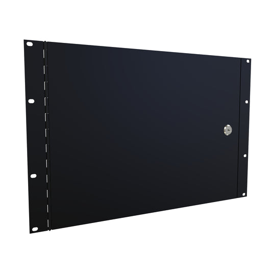 Hammond PHPF19012BK2 7U Hinged Locking Rack Security Cover, 14-Gauge Steel, 12.25" H x 19.00" W, Black, Two Keys.
