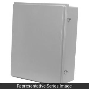 Hammond PJ16148RL N4X Polyester Junction Box, Continuous Hinge Solid Door with Snap Latches - 16.28" x 14.40" x 8.13"