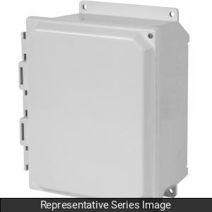 Hammond PJU16148H N4X Polyester Junction Box, Solid Door Hinge Cover w/Feet - 16" x 14" x 8"