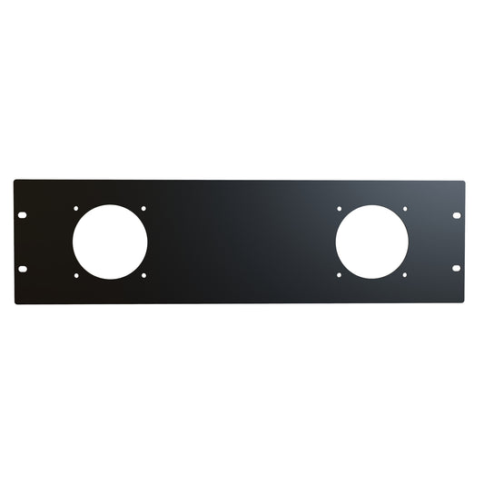 Hammond PPFP190802BK1 3U Rack Fan Panel, Steel, 2 Fan Openings, Accepts 3.15" Fans, 5.25" H x 19.00" W, Black.