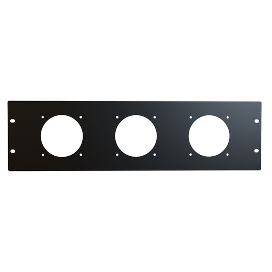 Hammond PPFP190803BK1 3U Rack Fan Panel, Steel, 3 Fan Openings, Accepts 3.15" Fans, 5.25" H x 19.00" W, Black.