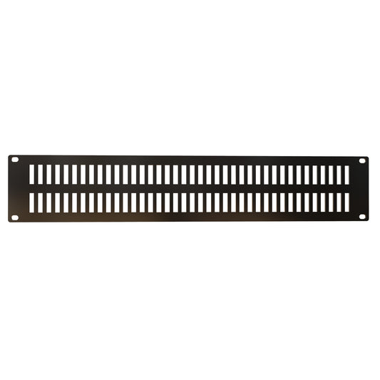 Hammond PVSA19003BK2 19" 2U Slotted Aluminum Rack Panel, Allows 29% Airflow Through the Panel