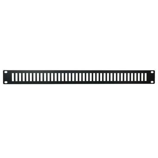 Hammond PVSS19001BK 1U Slotted Rack Panel, 14-Gauge Steel, 19.00" W x 1.75" H, 29% Open Area, Black.