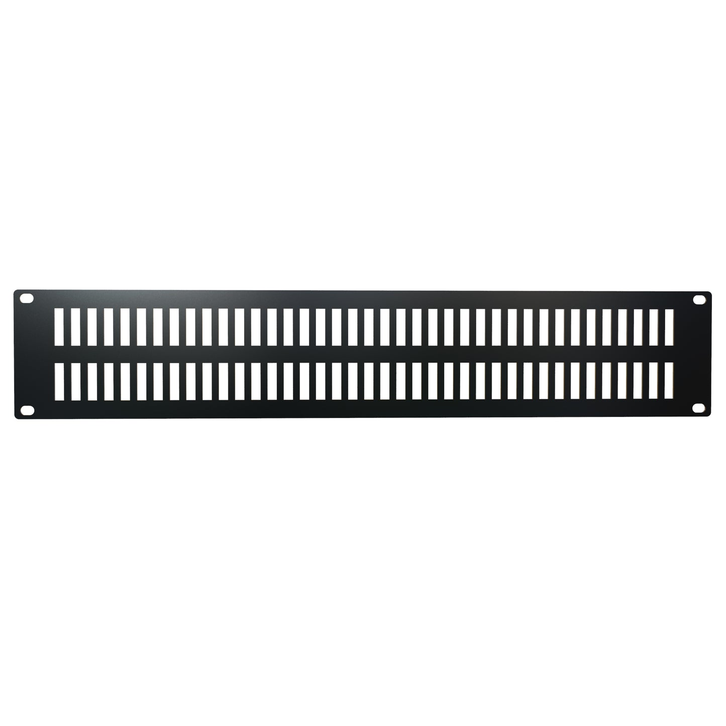 Hammond PVSS19003BK 2U Slotted Rack Panel, 14-Gauge Steel, 19.00" W x 3.50" H, 29% Open Area, Black.
