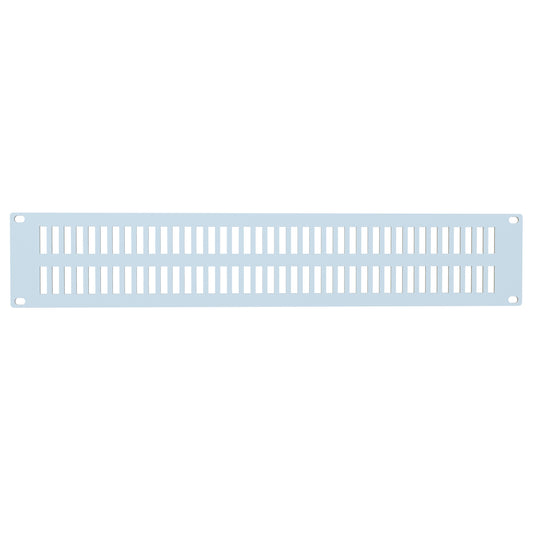 Hammond PVSS19003LG2 2U Slotted Rack Panel, 14-Gauge Steel, 19.00" W x 3.50" H, 29% Open Area, Light Gray.