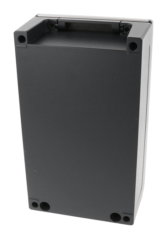 Hammond R133-132-000 IP66/IP67/IP68/IP69K Diecast Aluminum Enclosure, Recessed Hinged Lid, 220 x 130 x 80 mm, RAL 7016 Gray.