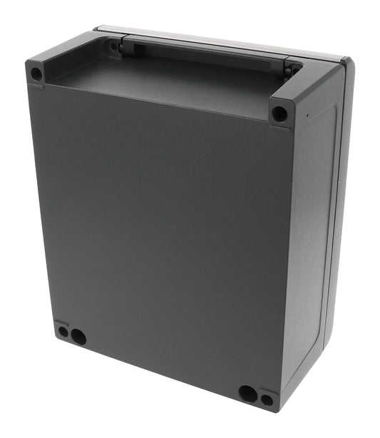 Hammond R133-170-000 IP66/IP67/IP68/IP69K Diecast Aluminum Enclosure, Recessed Hinged Lid, 200 x 170 x 90 mm, RAL 7016 Gray.