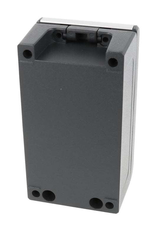 Hammond R134-092-000 IP66/IP67/IP68/IP69K Diecast Aluminum Enclosure, Flat Hinged Lid, 160 x 90 x 70 mm, RAL 7016 Gray.