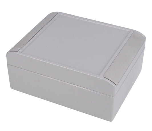 Hammond R190-110-000 Type 4X/IP67 Diecast Aluminum Enclosure, Recessed Lid, 110 x 140 x 60 mm, RAL 7040 Gray.