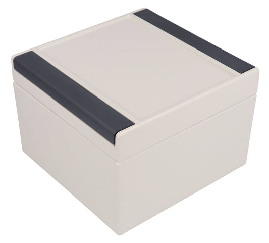 Hammond R196-120-000 Type 4X/IP66 Diecast Aluminum Enclosure, Recessed Lid, 122 x 120 x 82 mm, RAL 7035 Lt Gray.