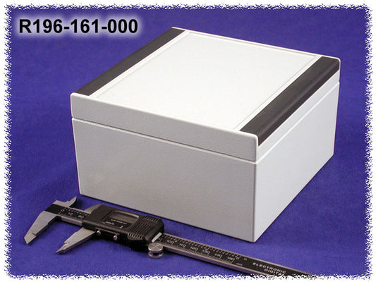 Hammond R196-161-000 Type 4X/IP66 Diecast Aluminum Enclosure, Recessed Lid, 160 x 160 x 90 mm, RAL 7035 Lt Gray.