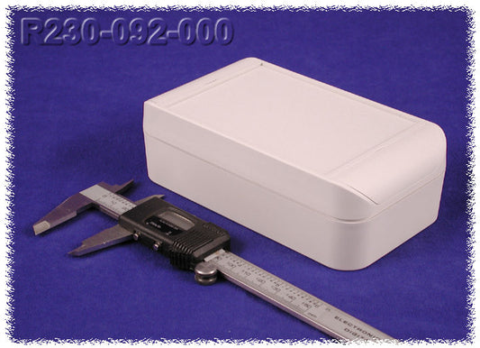Hammond R230-092-000 Type 4X/IP66 Flame-Retardant ABS Enclosure, Recessed Lid, 160 x 90 x 50 mm, RAL 7035 Lt Gray.