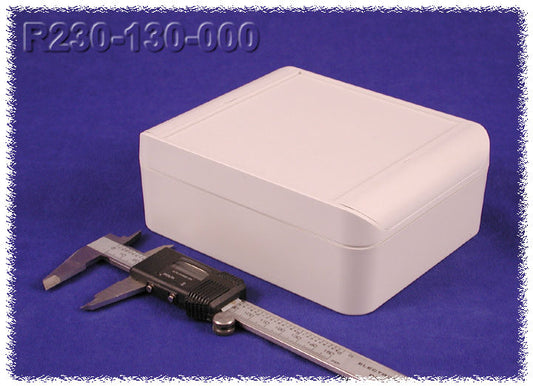 Hammond R230-130-000 Type 4X/IP66 Flame-Retardant ABS Enclosure, Recessed Lid, 160 x 130 x 60 mm, RAL 7035 Lt Gray.