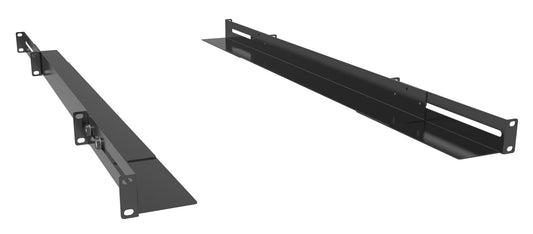 Hammond RAAB2436BK 1U Adjustable Rack Support Angles, Pair, 23.70"-36.00" Depth, 200 lb Capacity, 16-Gauge Steel, Black.