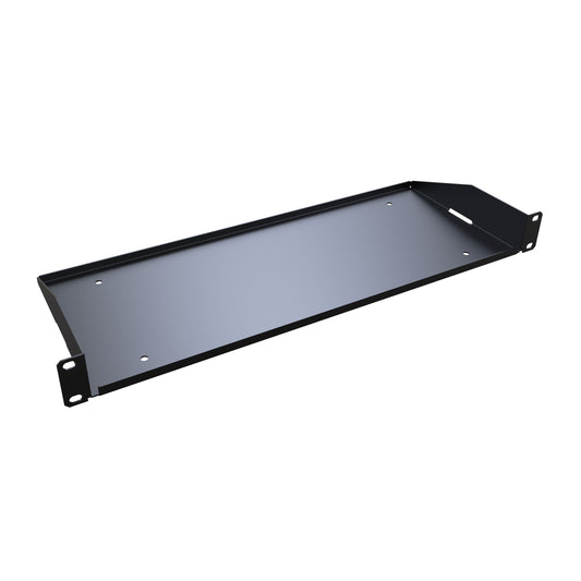 Hammond RASU190107UBK1 1U Solid Fixed Rack Shelf, 16-Gauge Steel, 1.75" H x 19.30" W x 7.00" D, 42 lb, Up-Folded Front/Rear Lips, Black.