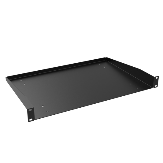 Hammond RASU190112BK1 1U Solid Fixed Rack Shelf, 16-Gauge Steel, 1.75" H x 19.30" W x 12.00" D, 42 lb, Black.