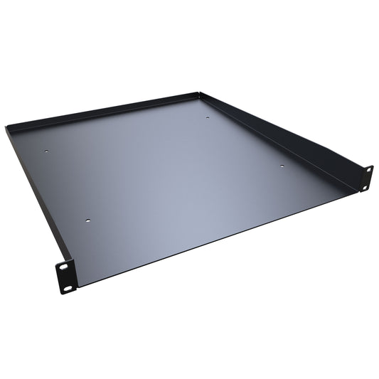 Hammond RASU190120BK1 1U Solid Fixed Rack Shelf, 16-Gauge Steel, 1.75" H x 19.30" W x 20.00" D, 42 lb, Black.