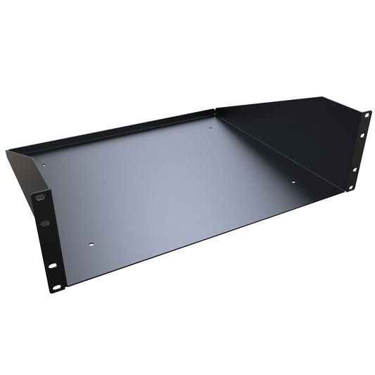 Hammond RASU190515BK1 3U Solid Fixed Rack Shelf, 14-Gauge Steel, 5.25" H x 19.30" W x 15.00" D, 200 lb, Black.
