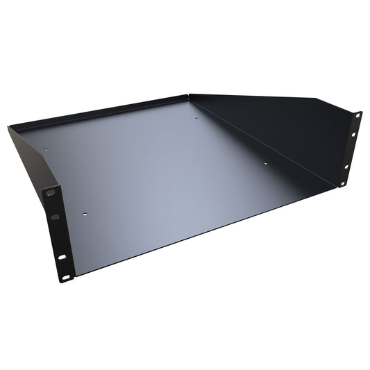 Hammond RASU190520BK1 3U Solid Fixed Rack Shelf, 14-Gauge Steel, 5.25" H x 19.30" W x 20.00" D, 200 lb, Black.