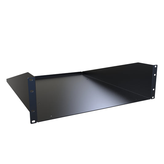Hammond RASU190522BK1 3U Solid Fixed Rack Shelf, 14-Gauge Steel, 5.25" H x 19.30" W x 22.00" D, 200 lb, Black.