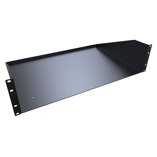 Hammond RASU230515BK1 3U Solid Fixed Rack Shelf, 14-Gauge Steel, 5.25" H x 23.30" W x 15.00" D, 200 lb, Black.