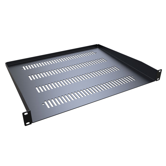 Hammond RASV190115BK1 1U Vented Fixed Rack Shelf, 16-Gauge Steel, 1.75" H x 19.30" W x 15.00" D, 42 lb, Black.