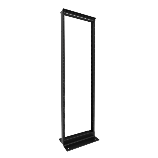 Hammond Rack Basics RB-2PA2345BK 23" 45U Aluminum 12-24 2-Post Rack, Black