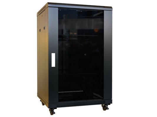 Hammond Rack Basics RB-AV18 19" 18U 24" Deep Audio-Visual Cabinet with Glass Door
