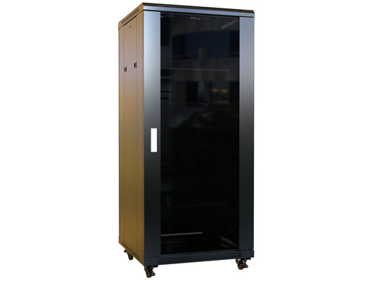 Hammond Rack Basics RB-AV27 19" 27U 24" Deep Audio-Visual Cabinet with Glass Door