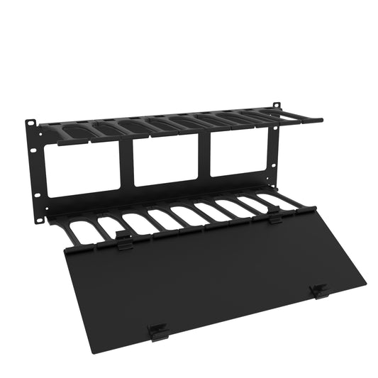 Hammond Rack Basics RB-HFMD4 19" 4U 6.54" Deep Finger Manager with Door