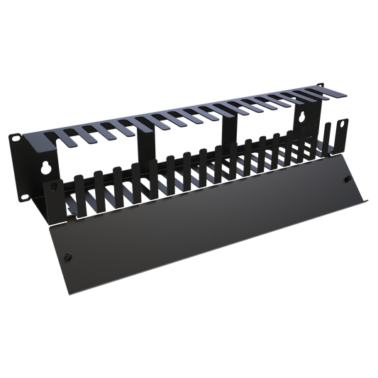 Hammond Rack Basics RB-HSF2 19" 2U Horizontal Steel Hinged Finger Cable Manager