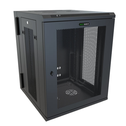 Hammond RB-SW15DV 15U Deep Swing-Out Wall-Mount Rack Cabinet, 16-Gauge Steel, 200 lb, 30.40" H x 23.62" W x 25.59" D, Black.