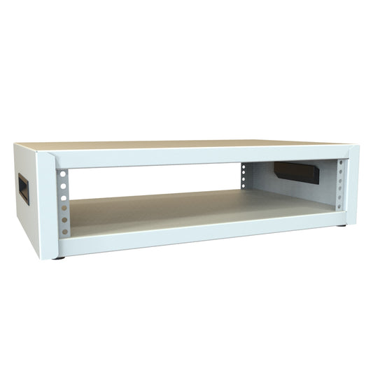 Hammond RCBS1900313LG1 2U Studio Rack Cabinet, 16-Gauge Welded Steel, 600 lb, 5.50" H x 21.00" W x 13.00" D, Light Gray.