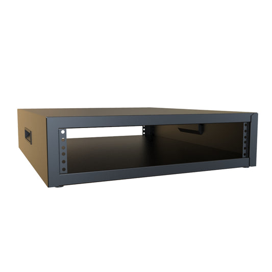 Hammond RCBS1900324BK1 2U Studio Rack Cabinet, 16-Gauge Welded Steel, 600 lb, 5.50" H x 21.00" W x 24.50" D, Black.