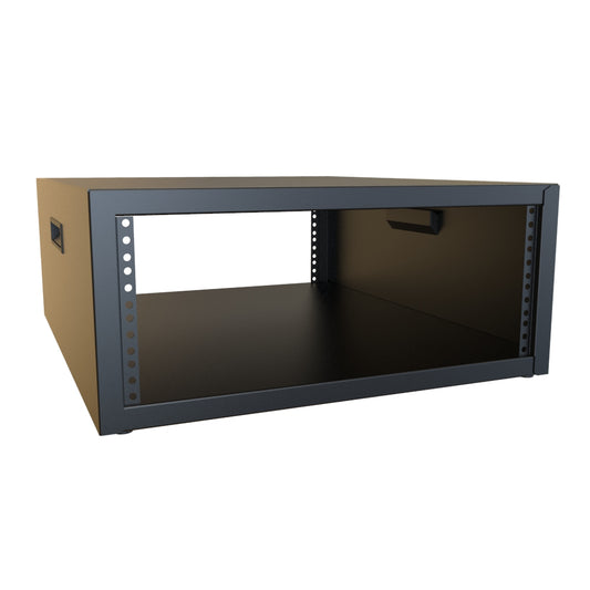 Hammond RCBS1900724BK1 4U Studio Rack Cabinet, 16-Gauge Welded Steel, 600 lb, 9.00" H x 21.00" W x 24.50" D, Black.
