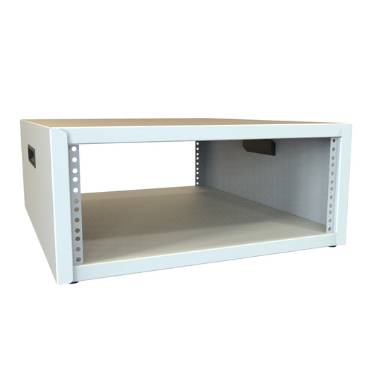 Hammond RCBS1900724LG1 4U Studio Rack Cabinet, 16-Gauge Welded Steel, 600 lb, 9.00" H x 21.00" W x 24.50" D, Light Gray.