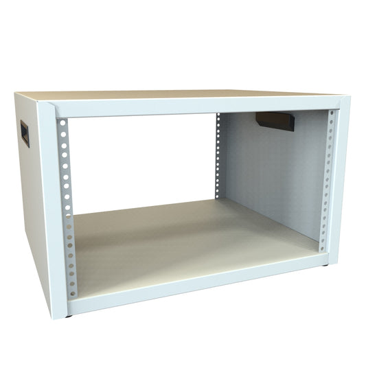Hammond RCBS1901017LG1 6U Studio Rack Cabinet, 16-Gauge Welded Steel, 600 lb, 12.50" H x 21.00" W x 17.50" D, Light Gray.