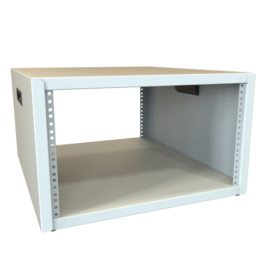 Hammond RCBS1901024LG1 6U Studio Rack Cabinet, 16-Gauge Welded Steel, 600 lb, 12.50" H x 21.00" W x 24.50" D, Light Gray.