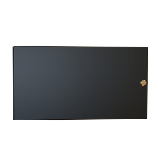 Hammond RCHD1910BK1 6U Solid Locking Door for RCH Cabinets, 16-Gauge Steel, 10.50" H, Reversible Hinge, Lock/2 Keys, Black.