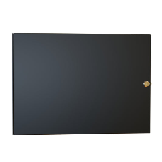 Hammond RCHD1914BK1 8U Solid Locking Door for RCH Cabinets, 16-Gauge Steel, 14.00" H, Reversible Hinge, Lock/2 Keys, Black.